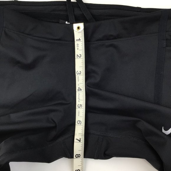 Nike Tech Capri womens leggings running XS black mesh pockets knee 3/4 mid rise - Picture 15 of 15
